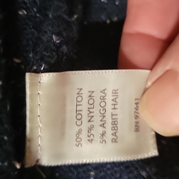 J JILL 1 button Marbelized Blue Angora Blend Cardigan Sweater S Mature Oversized - Picture 6 of 6